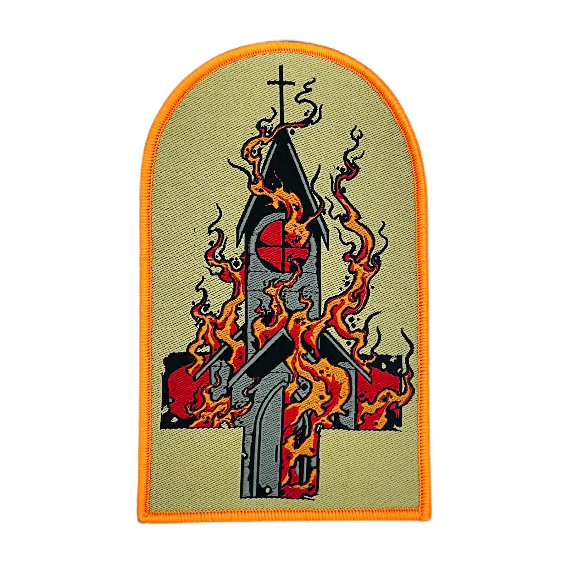burn-your-local-church-patch-tombe-bordure-noire image 8