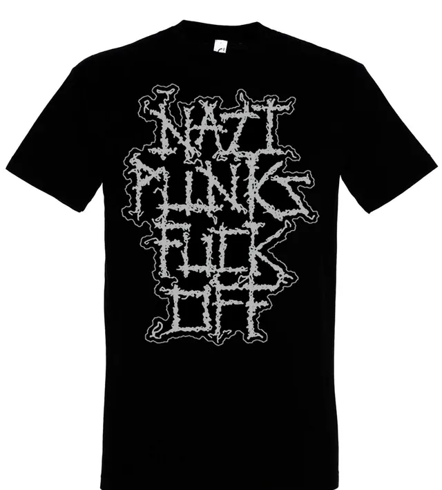 nazi-punks-fuck-off-t-shirt-noir-impression-grise image 1
