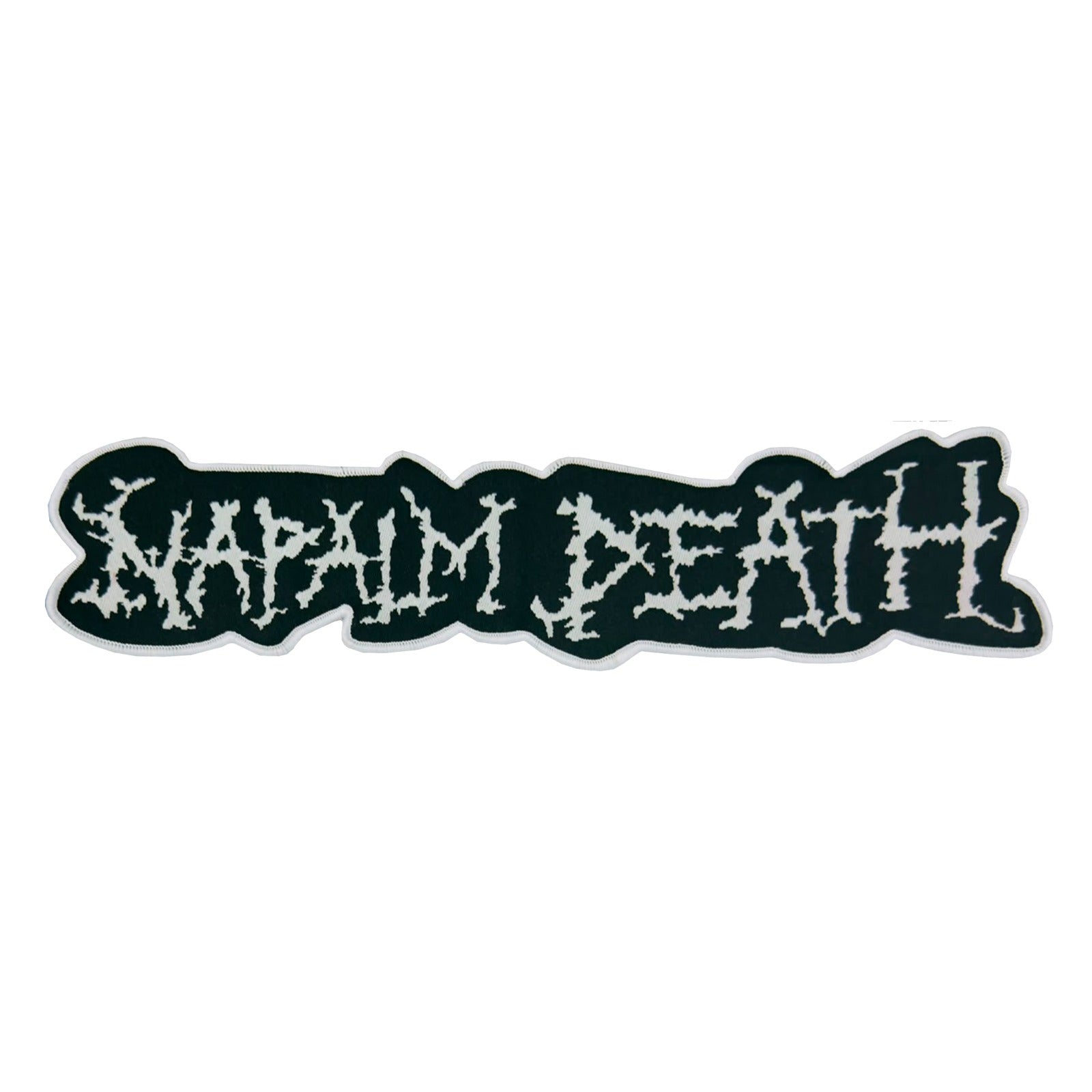 783punx-oversized-patch-napalm-death-logo-patch-dos-blanc-bordure-noire image 4