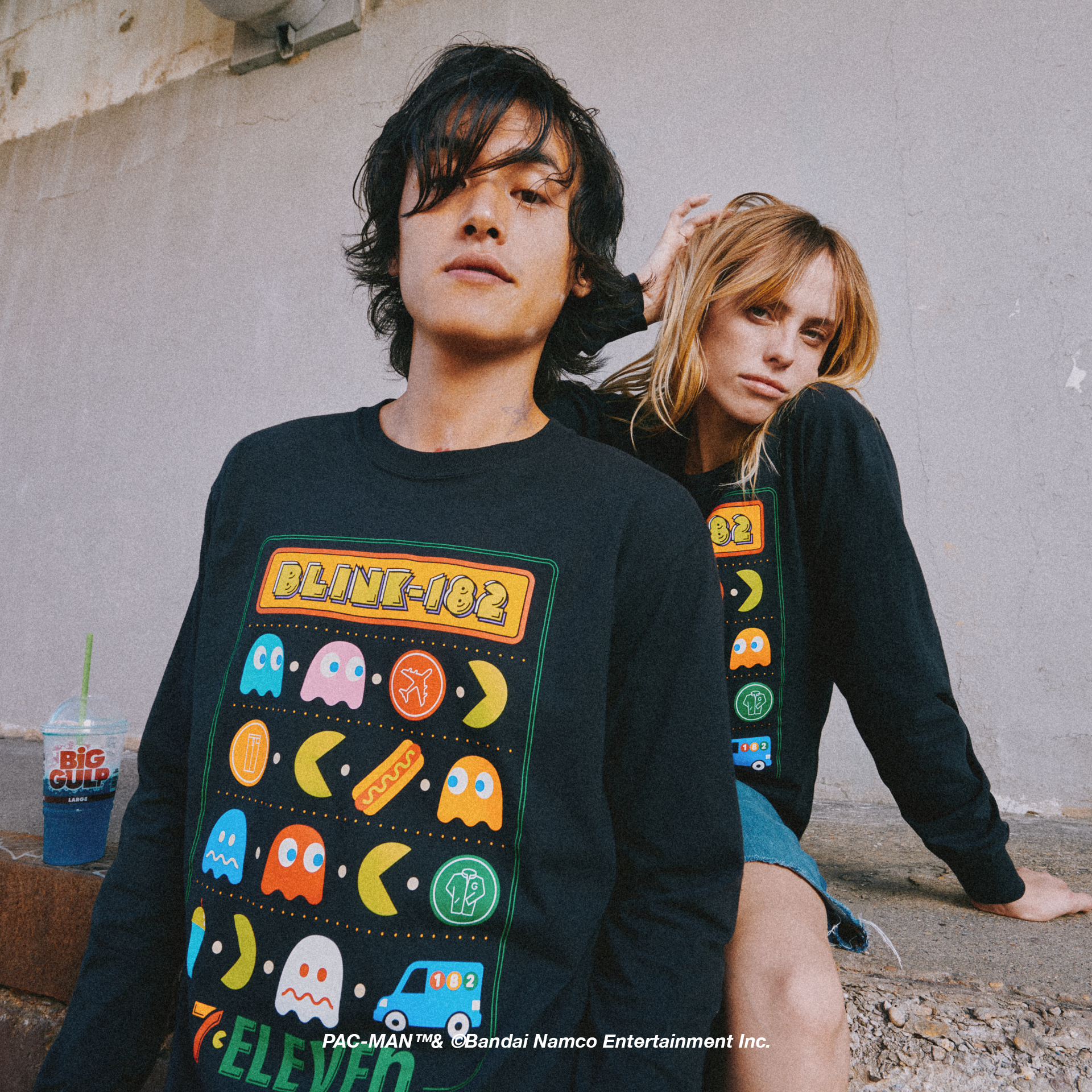 blink-182-pac-man-7-eleven-t-shirt-manche-longue-noir image 3