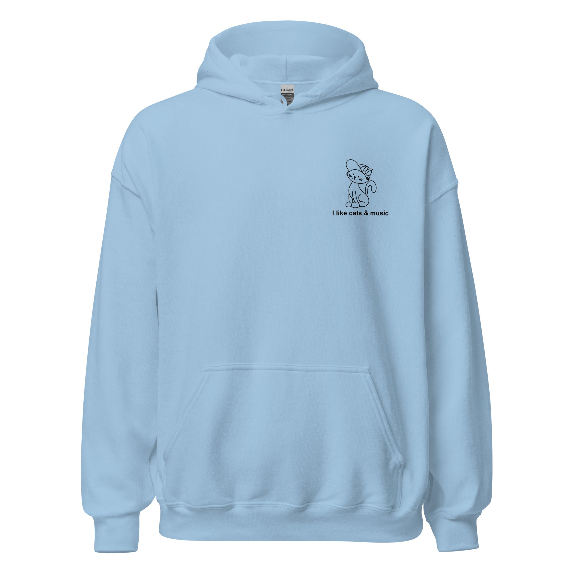 i-like-cats-music-hoodie-sweat-capuche-noir-taille-l image 6