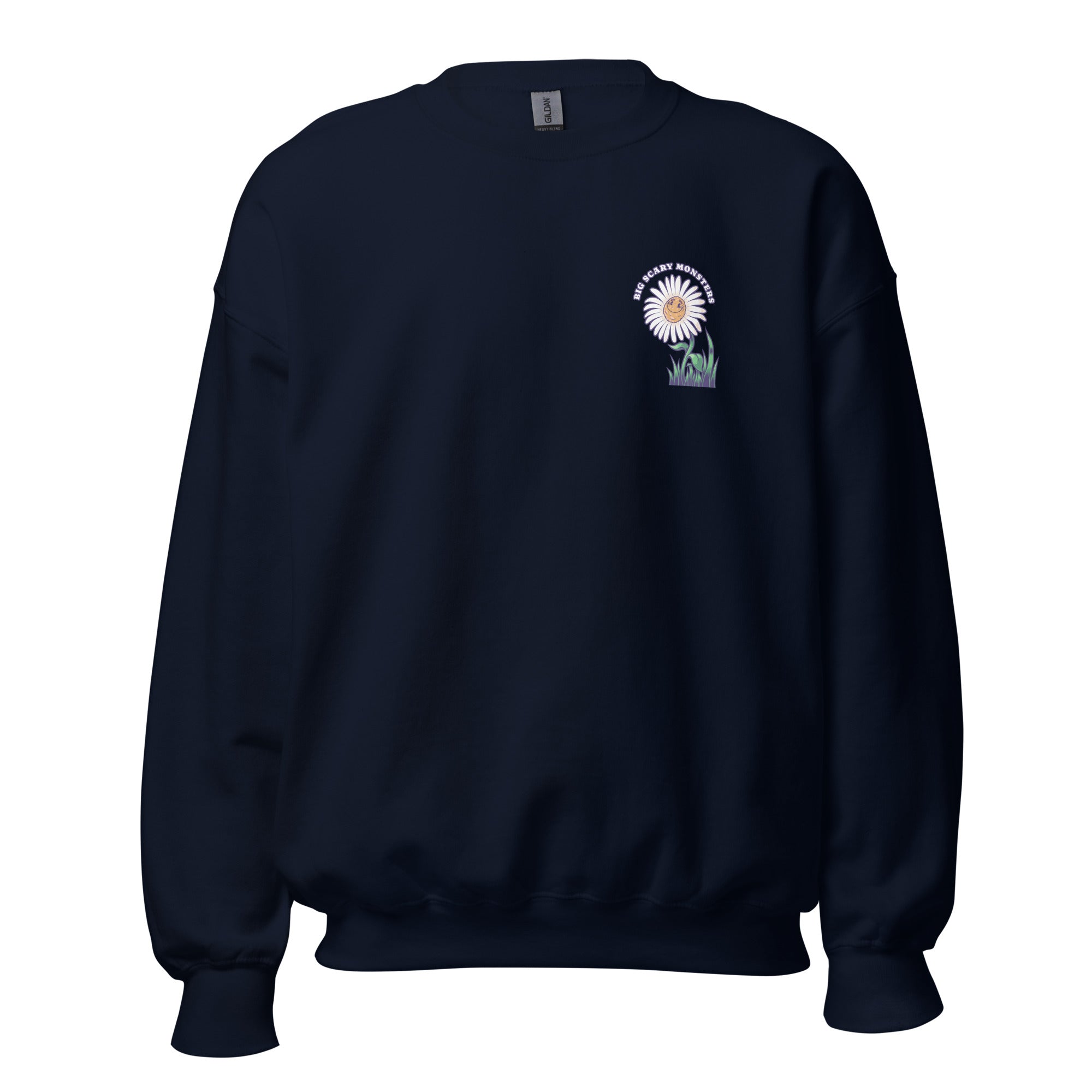 big-scary-monsters-daisy-sweatshirt-noir-poche-marguerite image 2