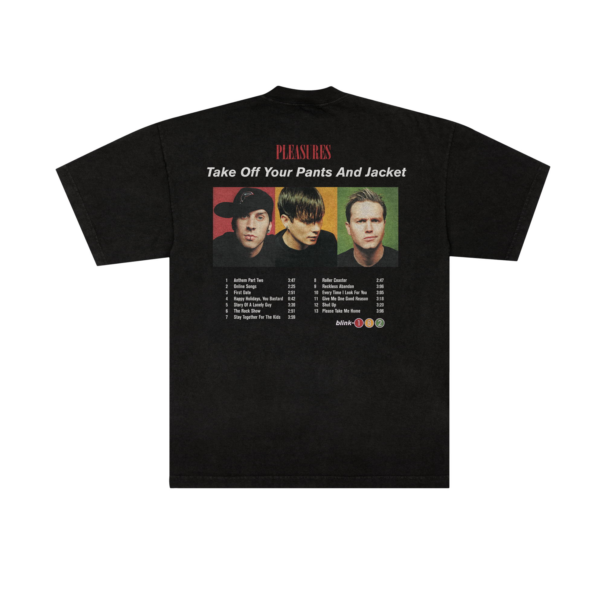 blink-182-pleasures-tracklist-tee-shirt-gris image 4