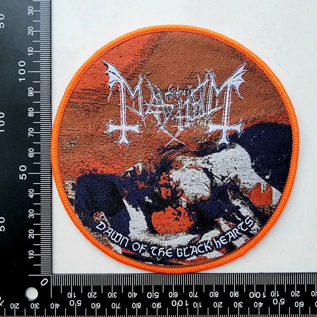 mayhem-dawn-of-the-black-hearts-patch-bordure-orange image 1