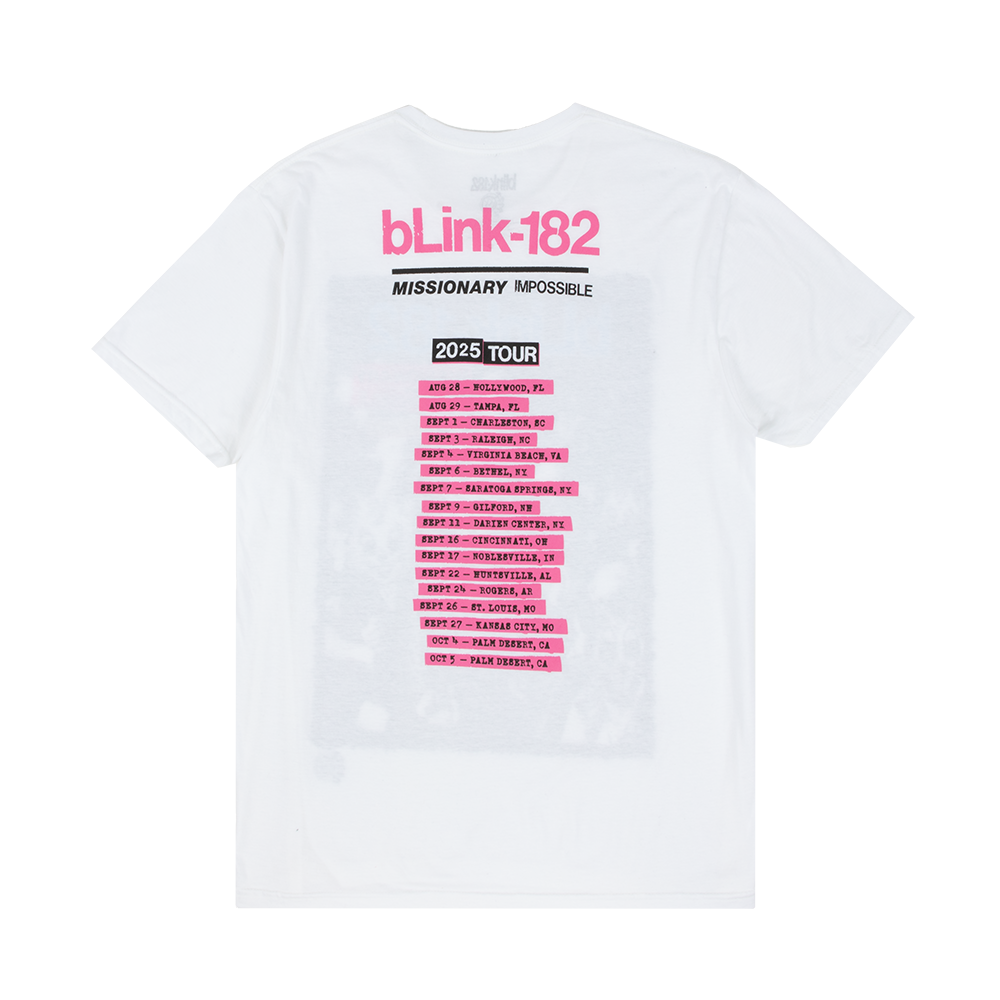 blink-182-missionary-impossible-tour-t-shirt-blanc image 2