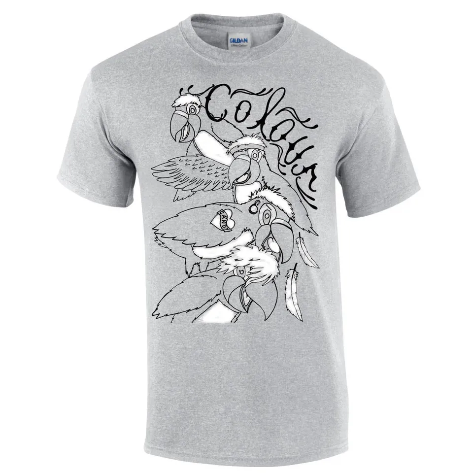 colour-t-shirt-gris-coton-gildan-taille-l-imprim image 1