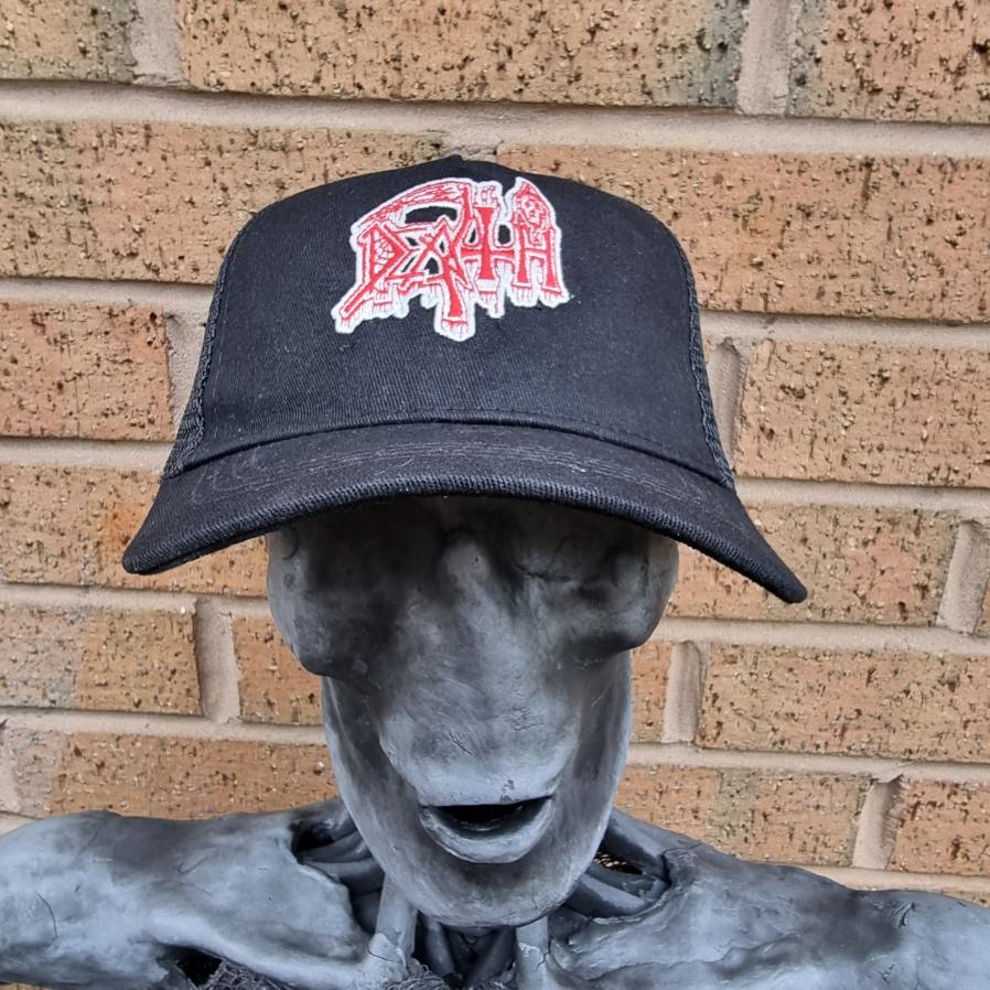 death-logo-casquette-trucker-rouge-phosphorescente image 2
