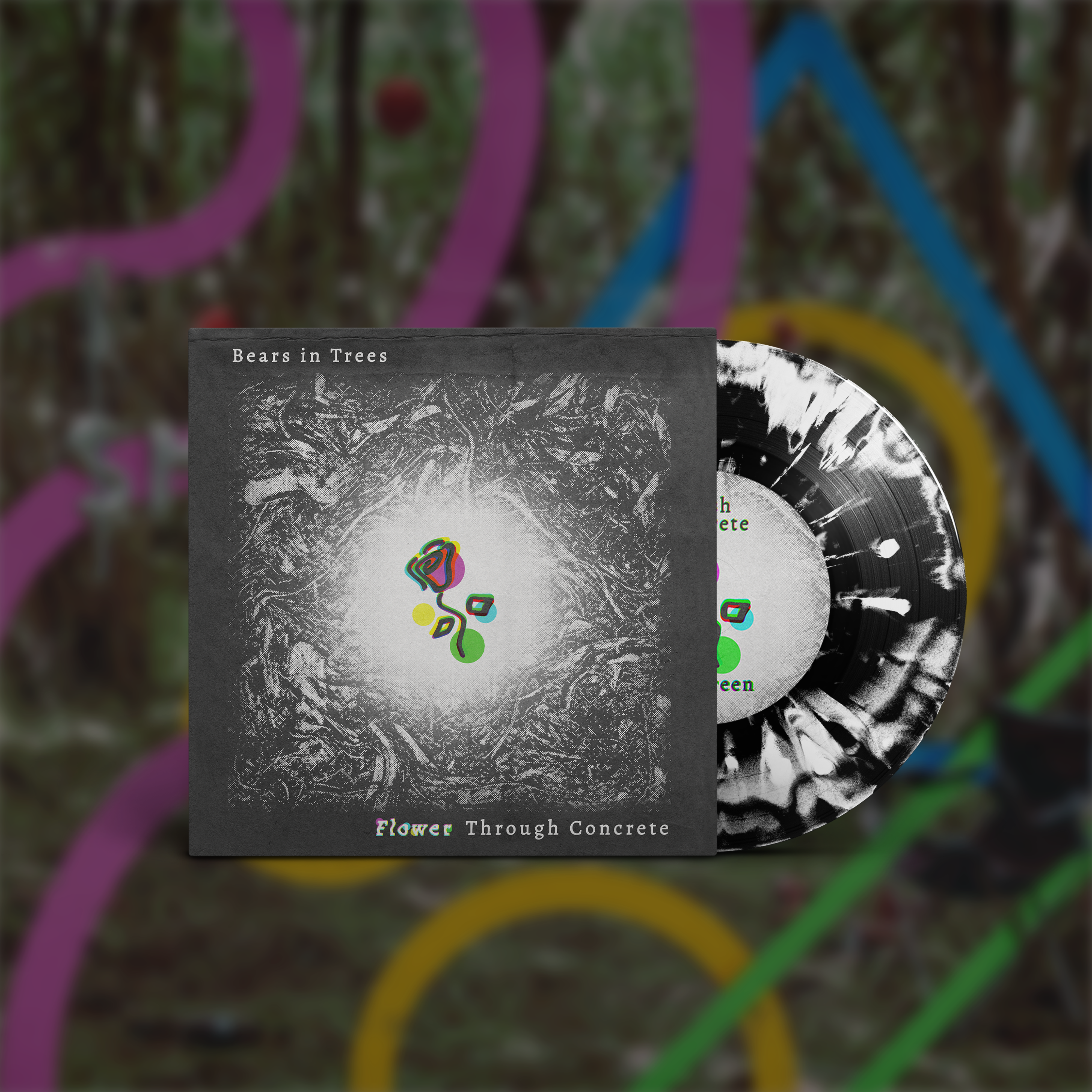 bears-in-trees-flower-through-concrete-vinyle-blanc-7-pouces image 2