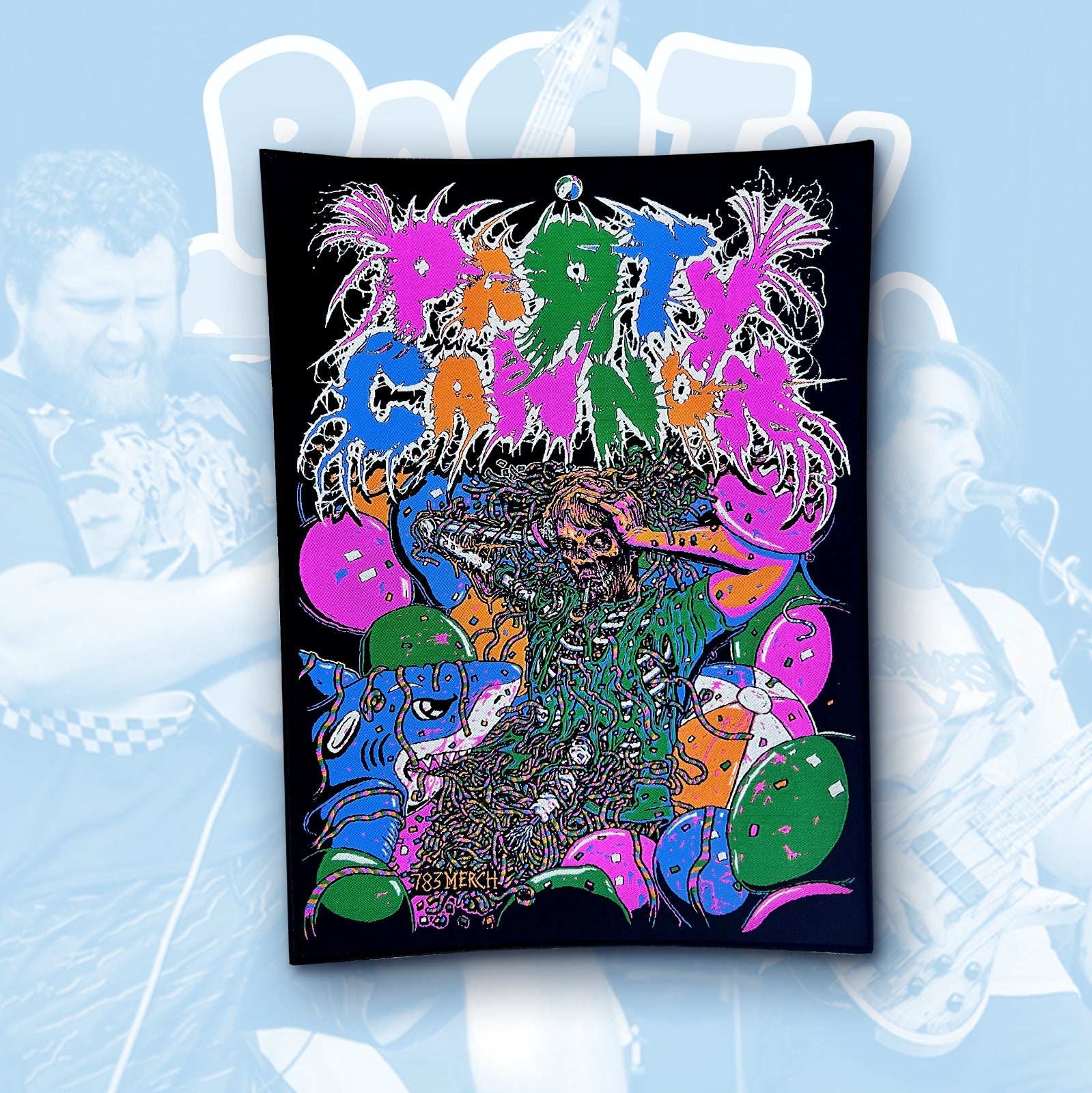 party-cannon-partied-in-half-backpatch-bordure-noire image 2