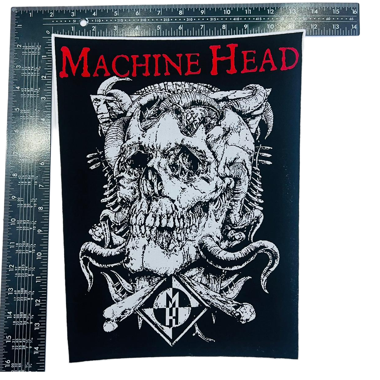 machine-head-burning-red-backpatch-dos-bordure-noire image 5