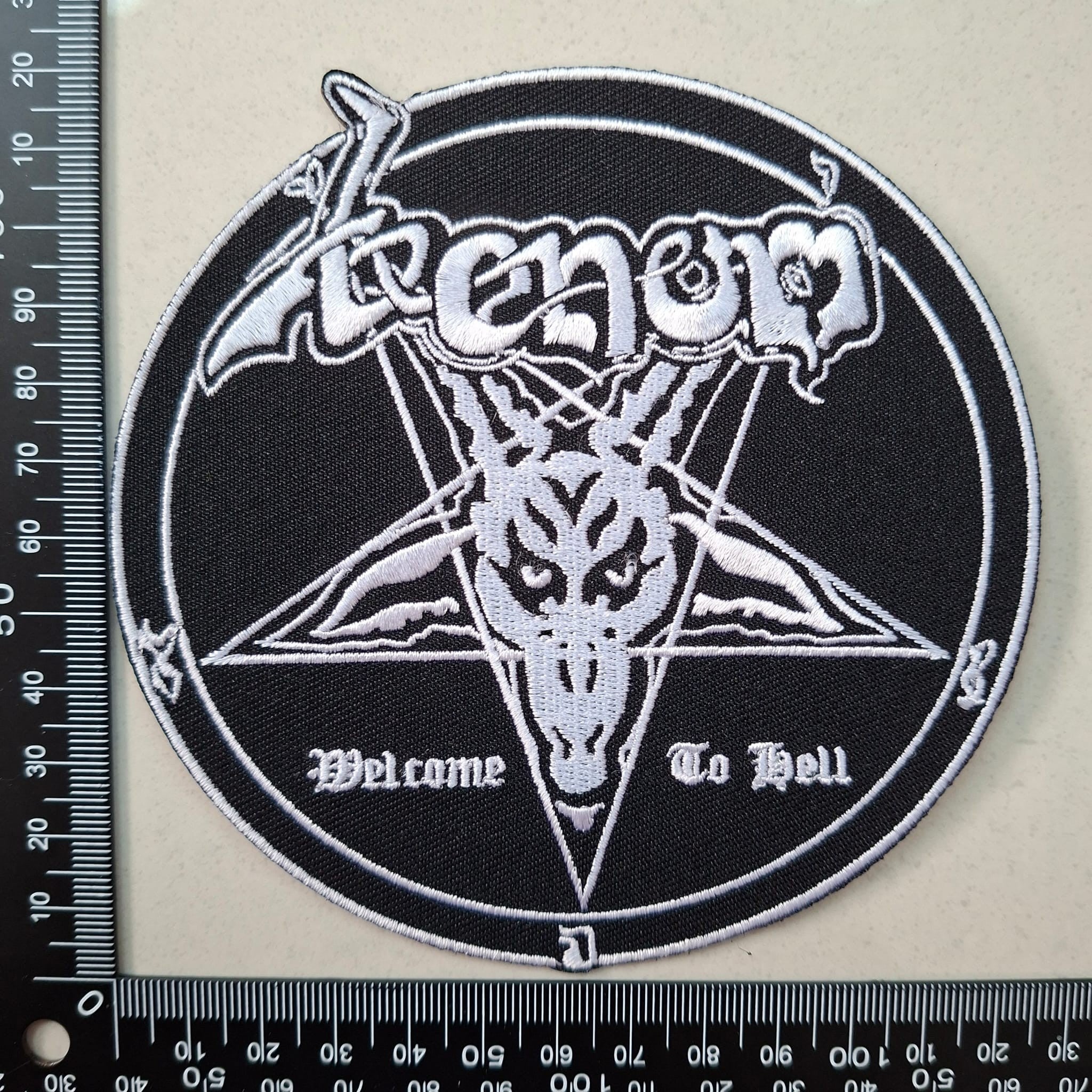 venom-welcome-to-hell-patch-brod-blanc-petit-mod-le image 2