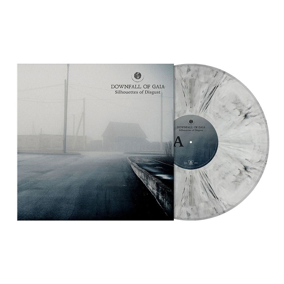 downfall-of-gaia-silhouettes-of-disgust-vinyle-lp-marbr-blanc-noir image 1
