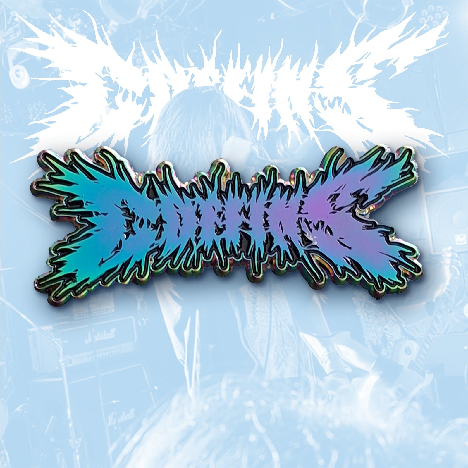 783punx-coffins-logo-pin-s-mail-rainbow-plating-phosphorescent image 2