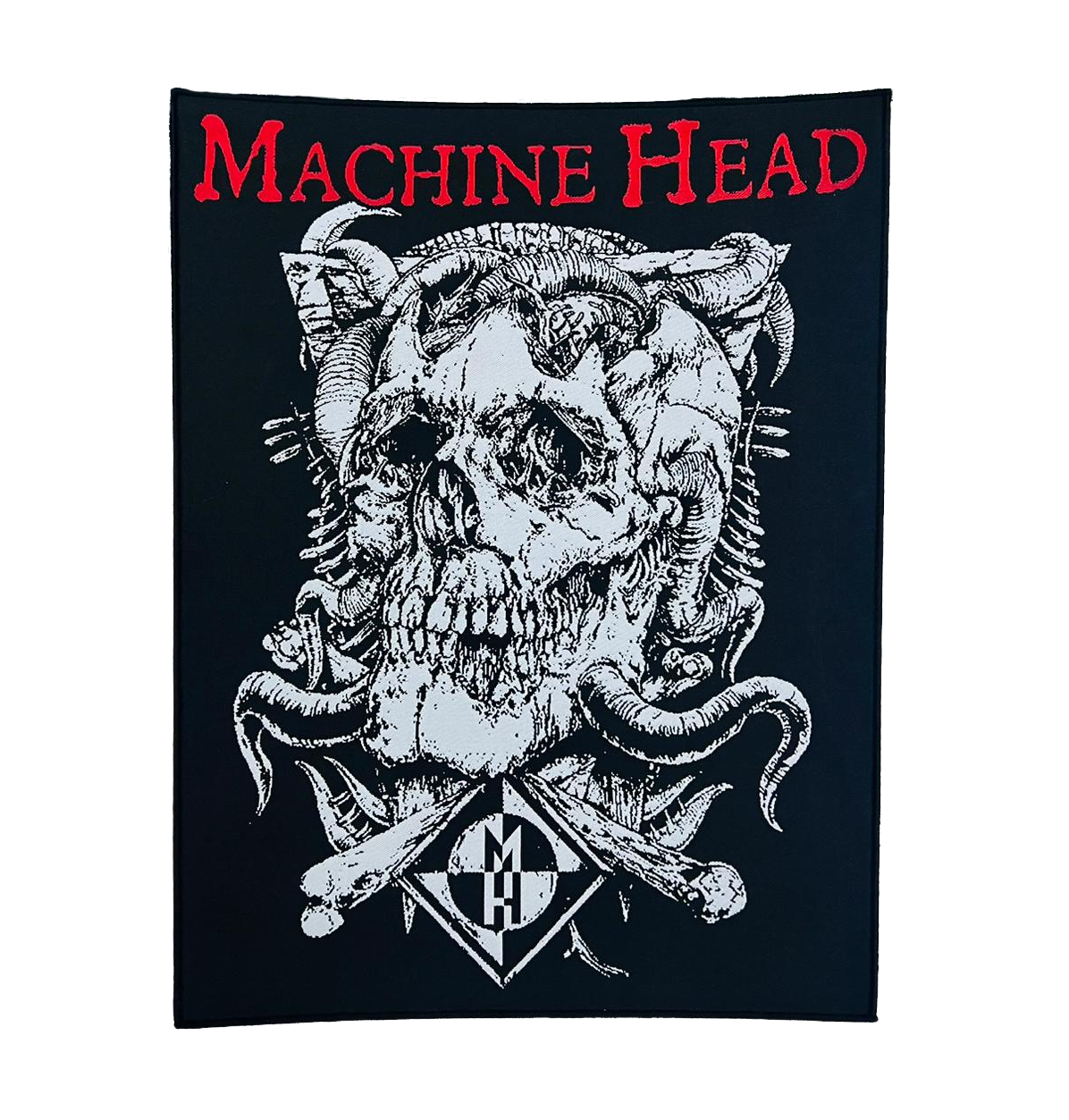 machine-head-burning-red-backpatch-dos-bordure-noire image 2