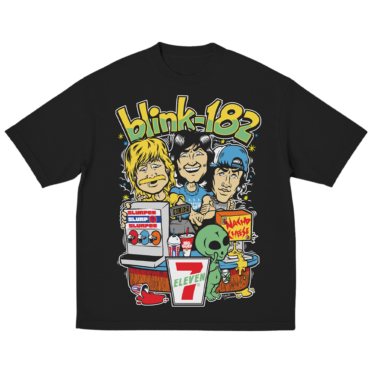 blink-182-take-it-to-eleven-t-shirt-noir-7-eleven image 1