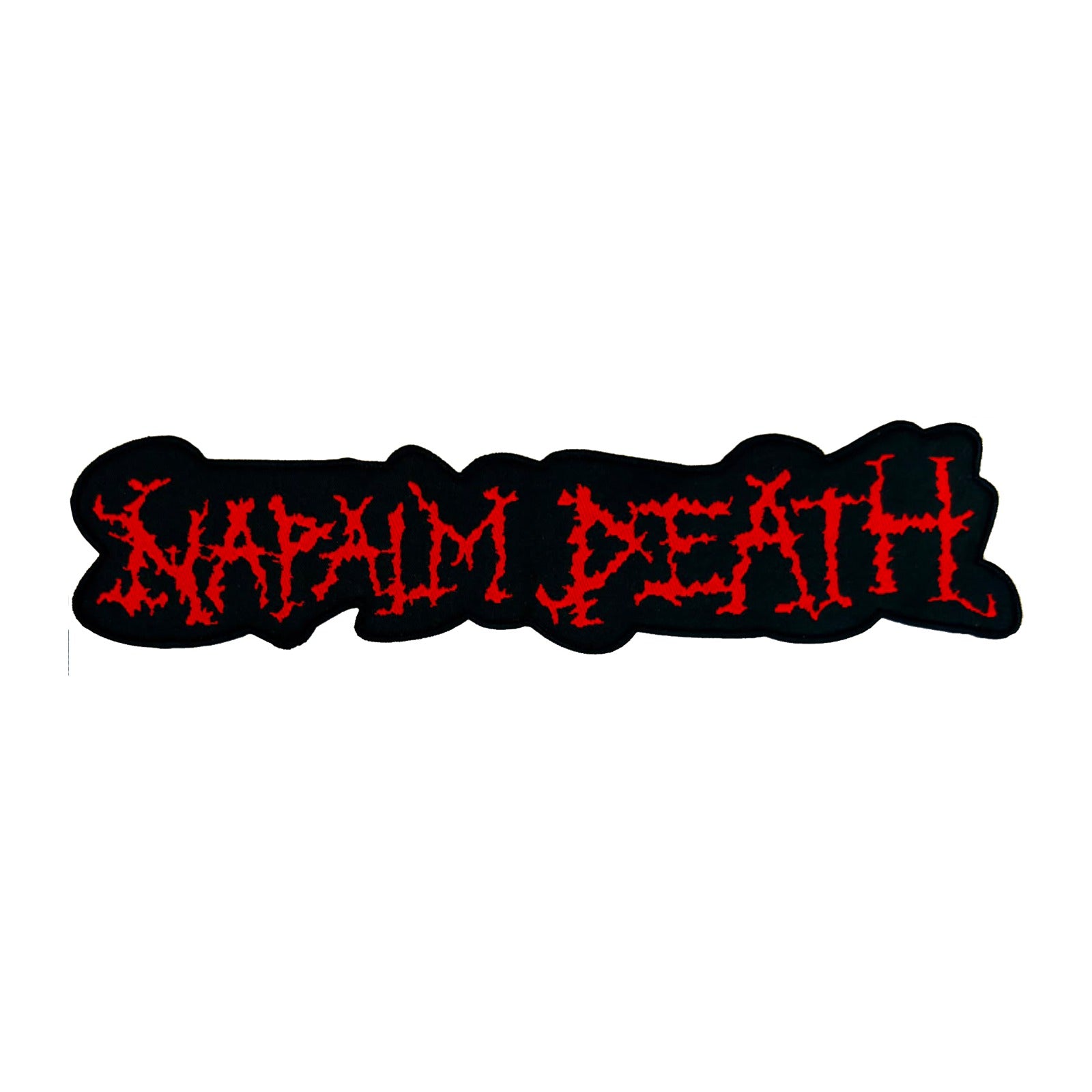 napalm-death-logo-rouge-cusson-tiss-oversize-bordure-noire image 2