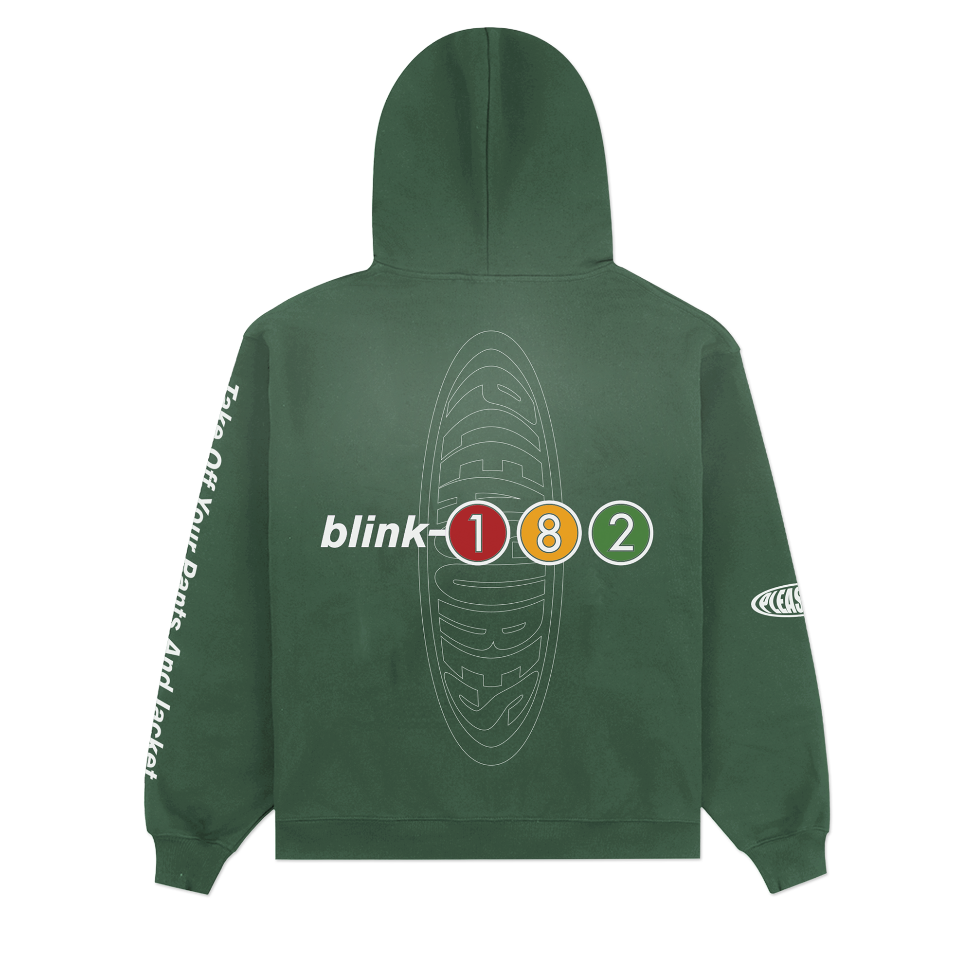 blink-182-pleasures-oval-tracklist-hoodie-vert-taille-l image 4