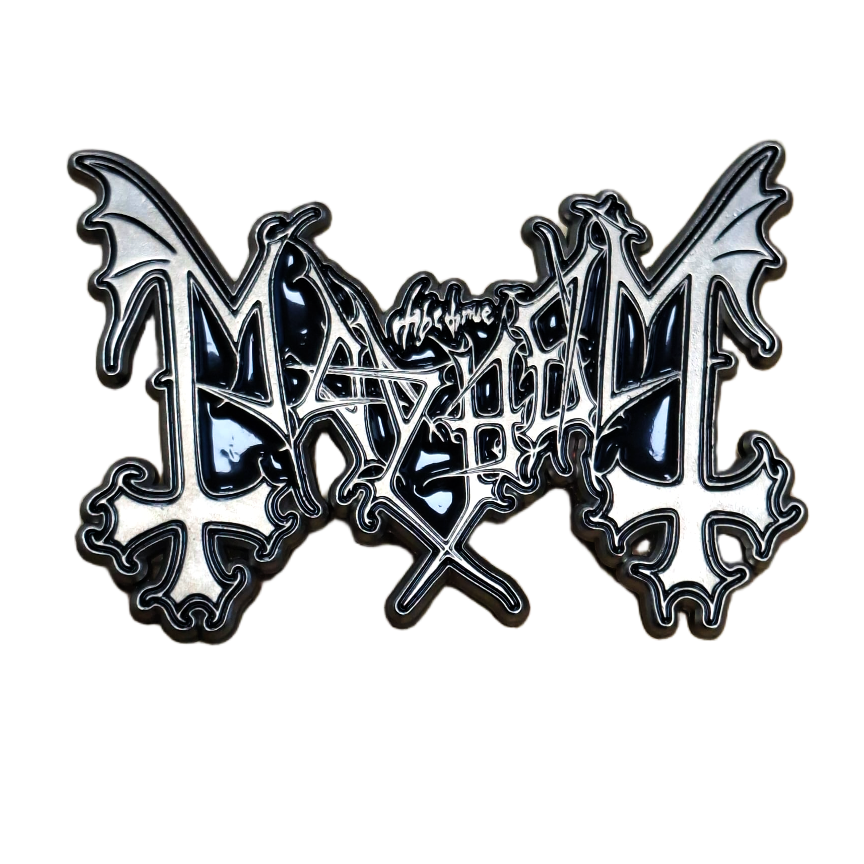 mayhem-logo-pin-s-mail-nickel-mat-58x40 image 2