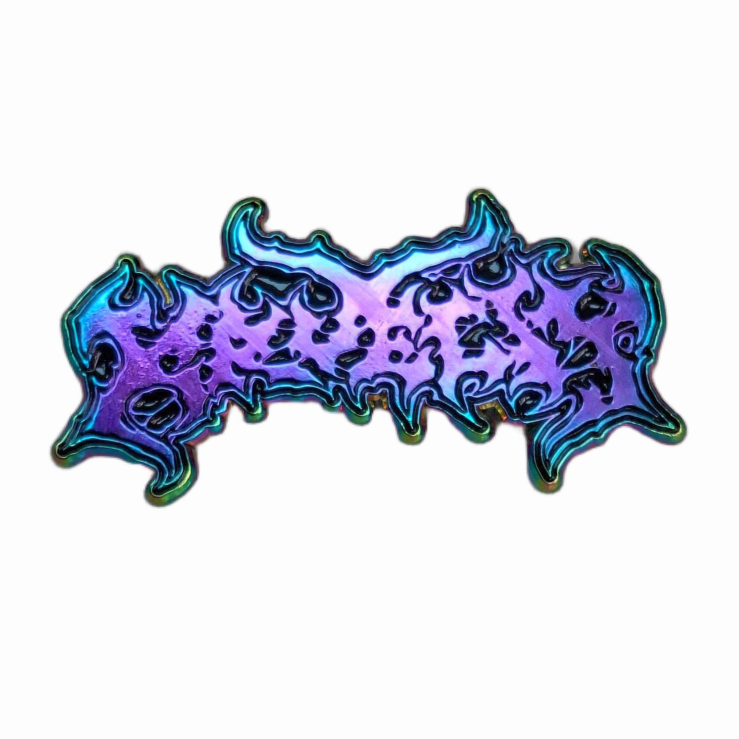 kruelty-pin-s-mail-logo-58-mm-noir-glow-rouge image 2