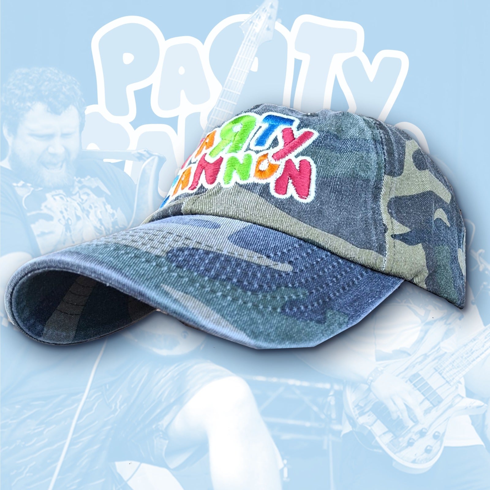 party-cannon-logo-glow-casquette-dad-cap-camo-vert image 1