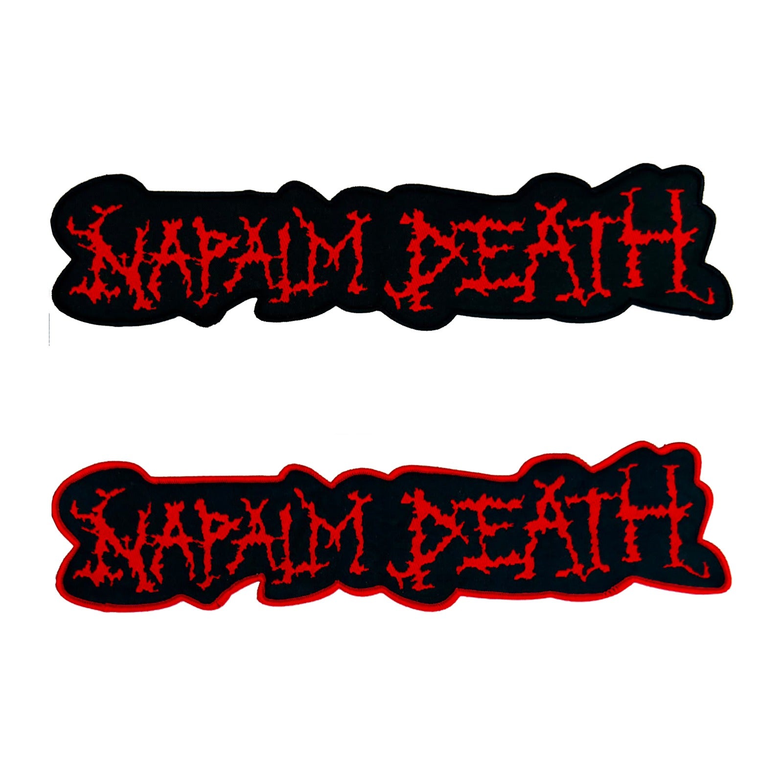 napalm-death-logo-rouge-cusson-tiss-oversize-bordure-noire image 1