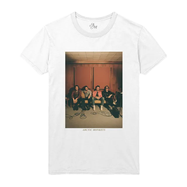 arctic-monkeys-band-photo-t-shirt-blanc-photo image 1