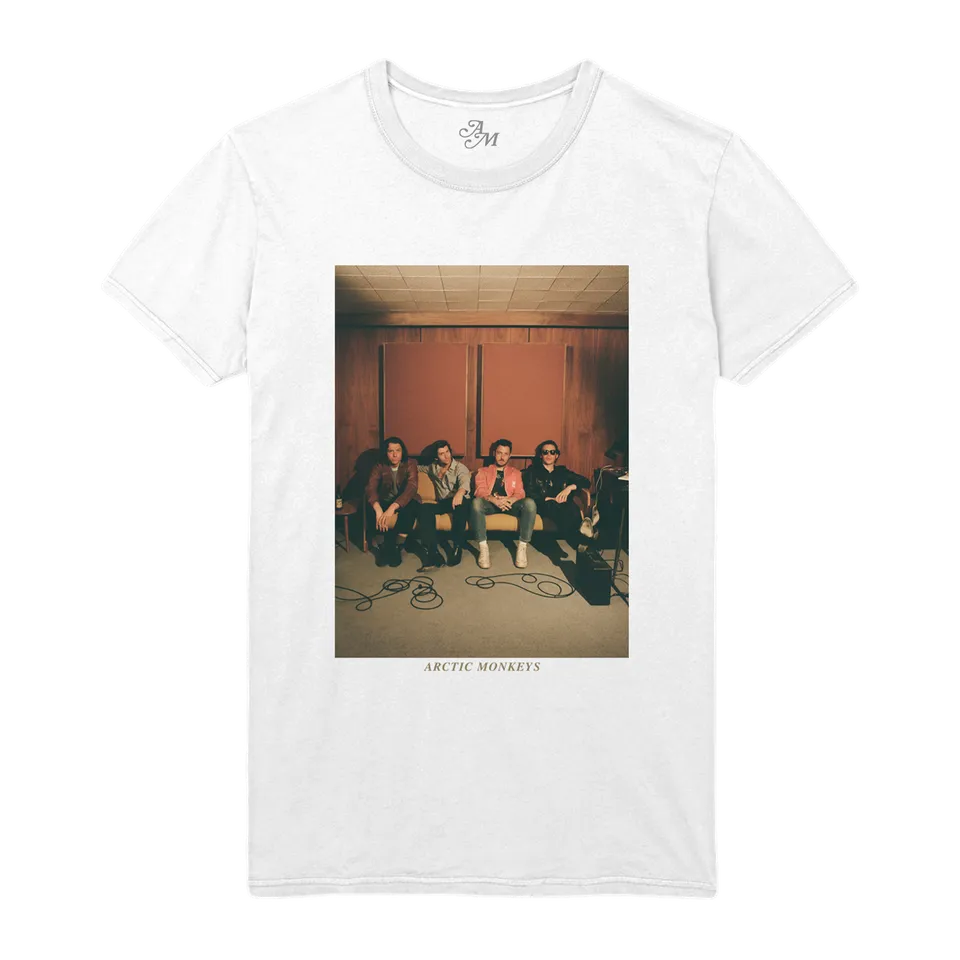 arctic-monkeys-band-photo-t-shirt-blanc-photo image 1