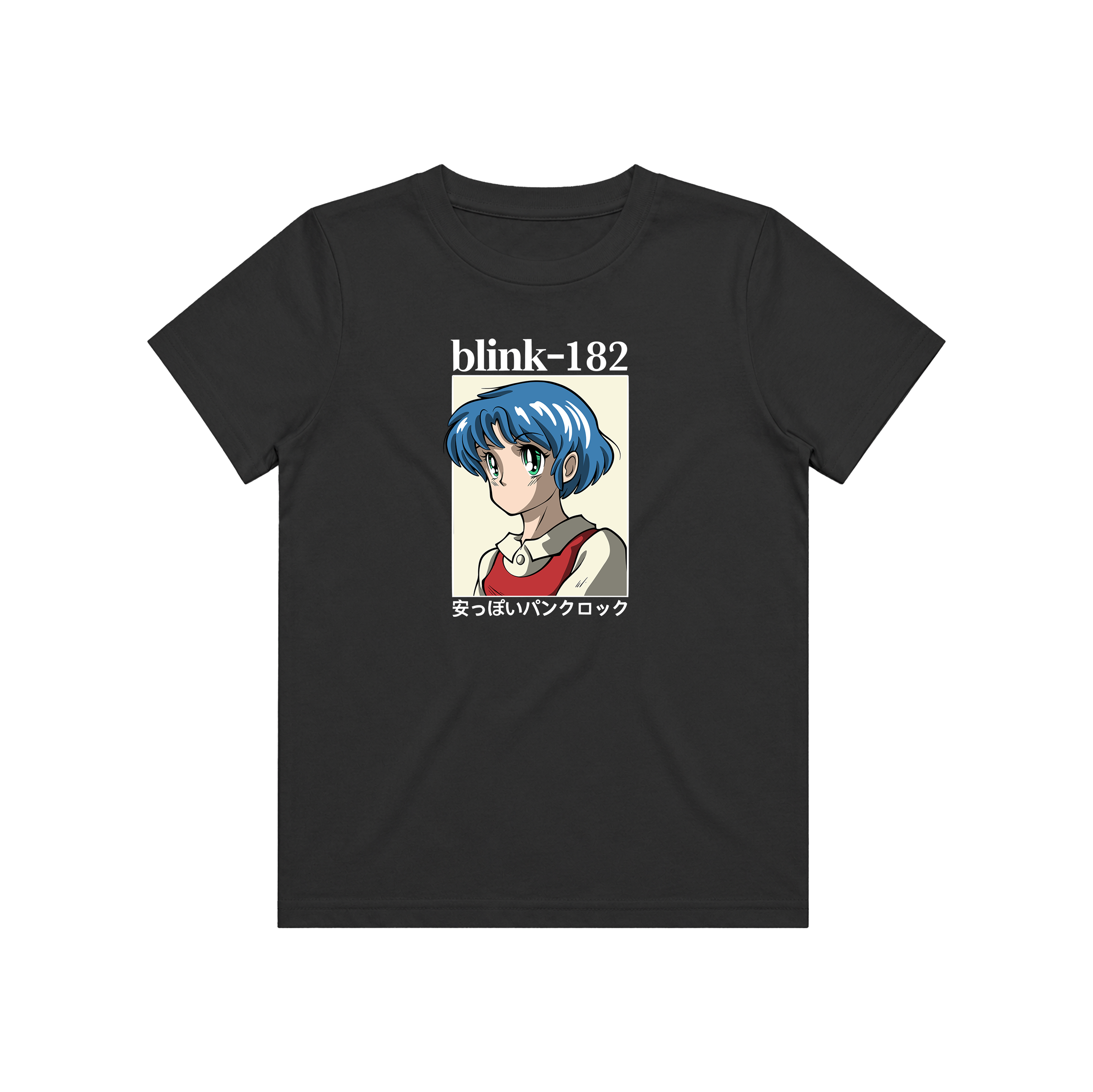 blink-182-anime-t-shirt-enfant-noir-graphique-punk image 1
