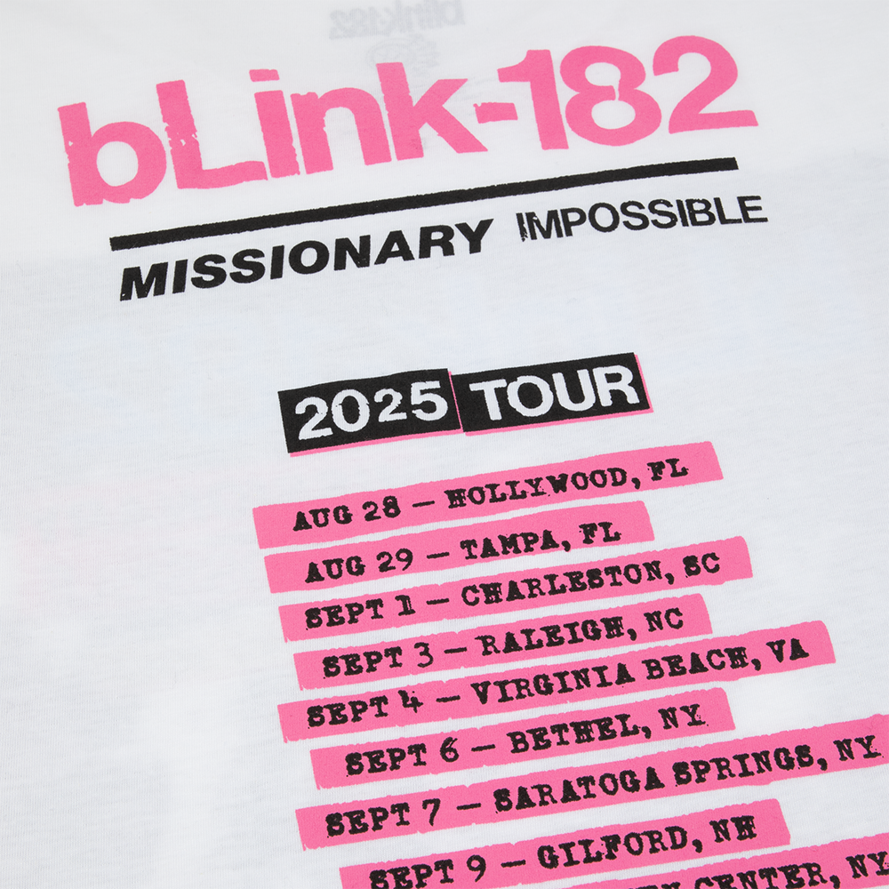 blink-182-missionary-impossible-tour-t-shirt-blanc image 4