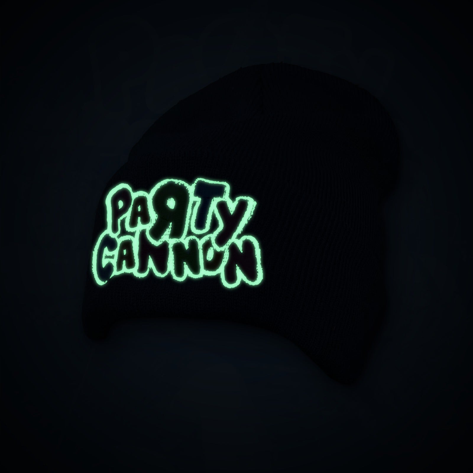 party-cannon-logo-bonnet-noir-phosphorescent-brod image 2