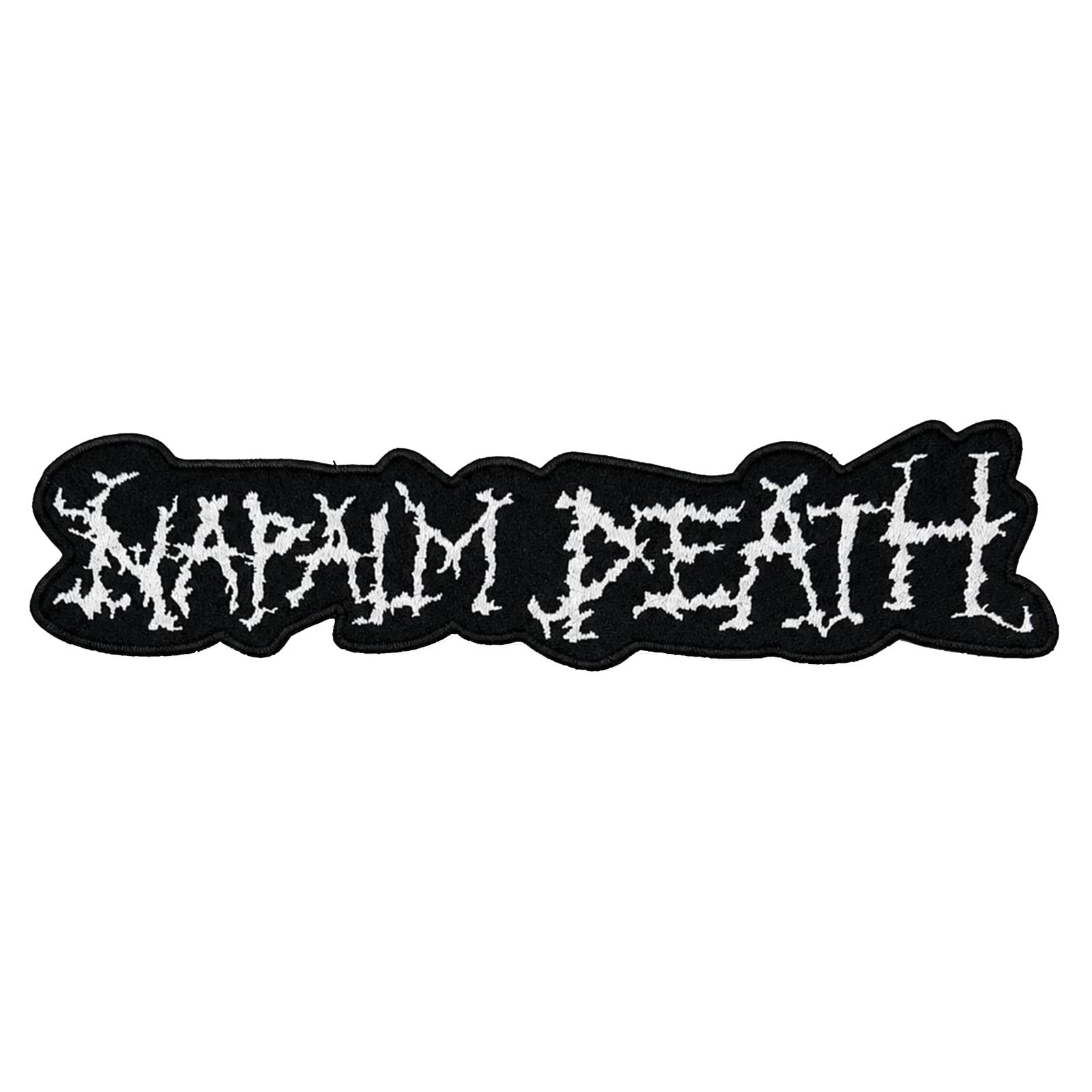 783punx-oversized-patch-napalm-death-logo-patch-dos-blanc-bordure-noire image 2