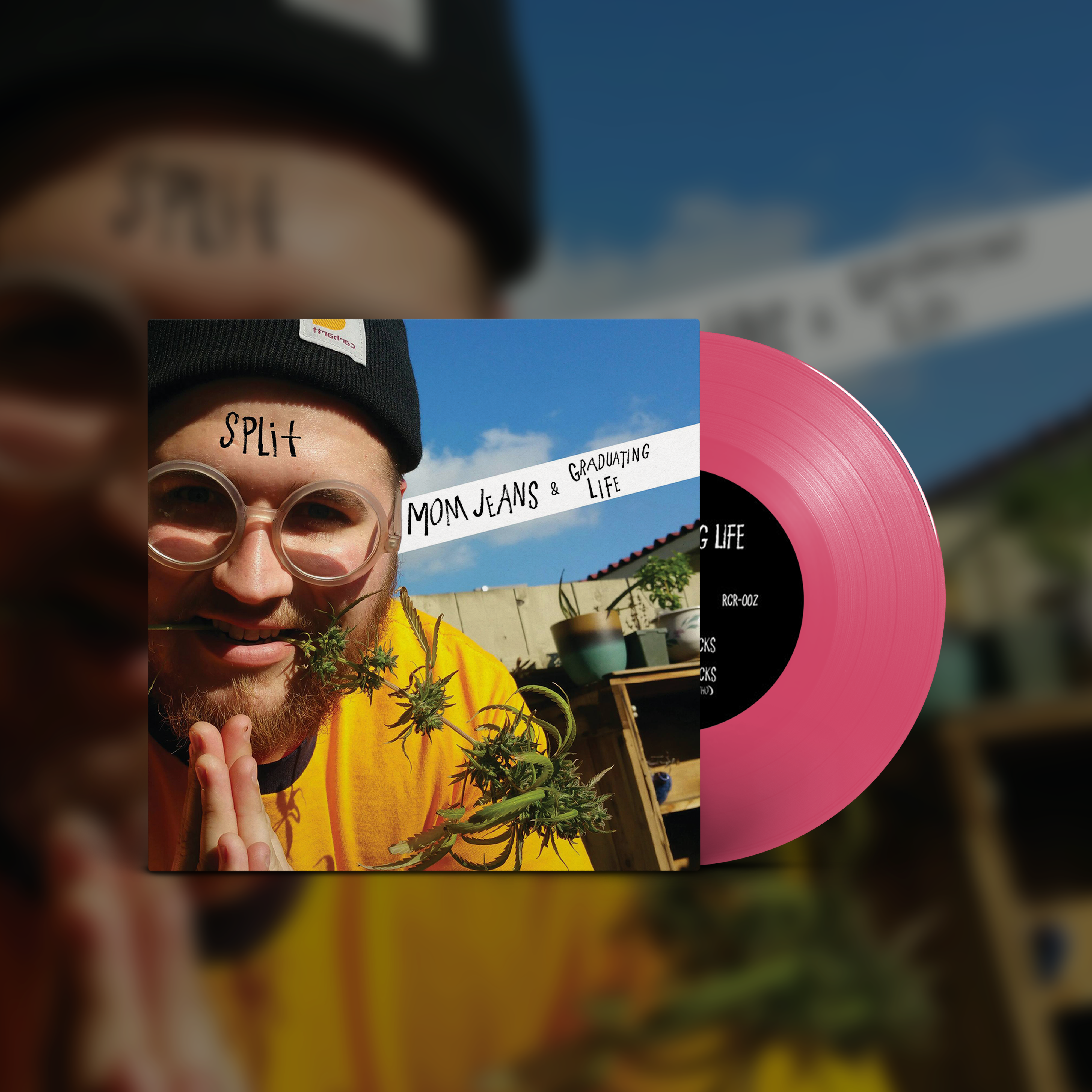 mom-jeans-grad-life-split-vinyle-hot-pink-7-pouces image 2