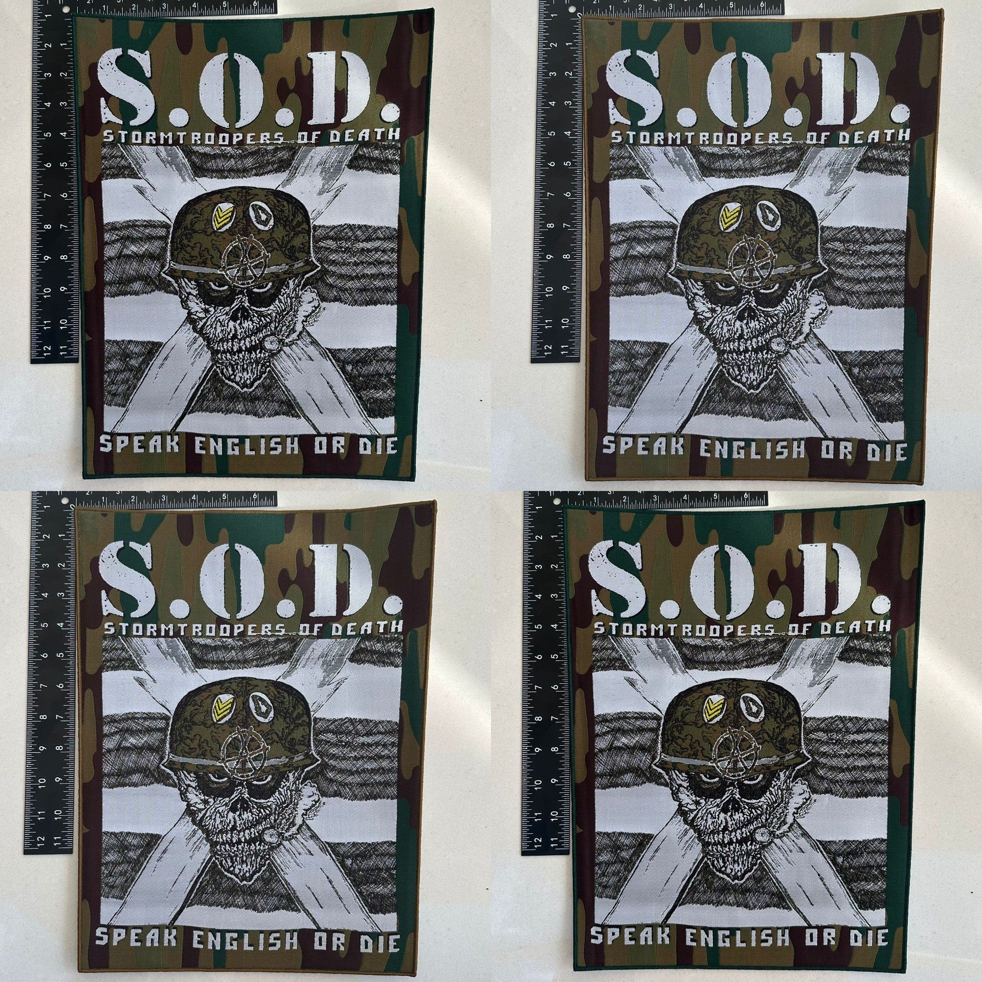 783punx-s-o-d-speak-english-or-die-patch-dos-bordure-verte image 1