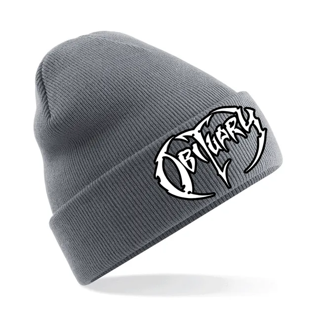 obituary-logo-beanie-bonnet-noir-brod-taille-unique image 1