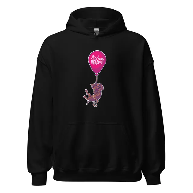 big-scary-monsters-floating-dog-hoodie-sweat-noir-coton image 1