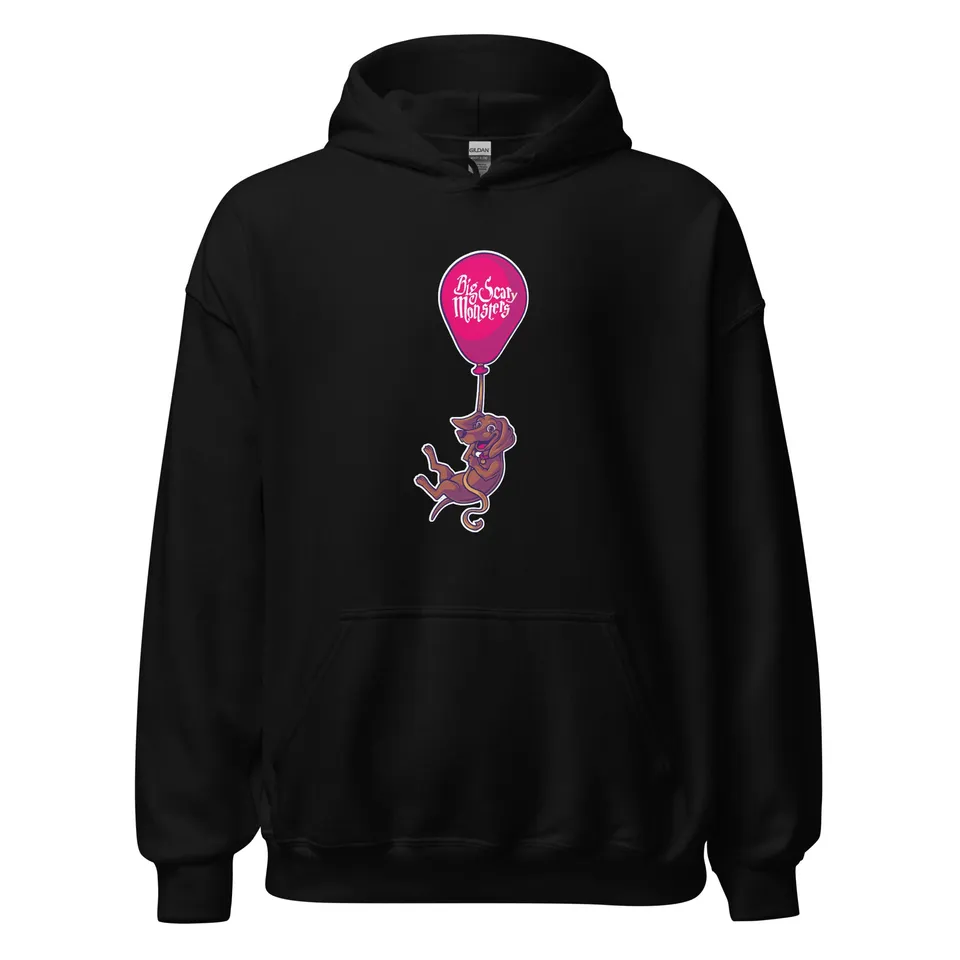 big-scary-monsters-floating-dog-hoodie-sweat-noir-coton image 1