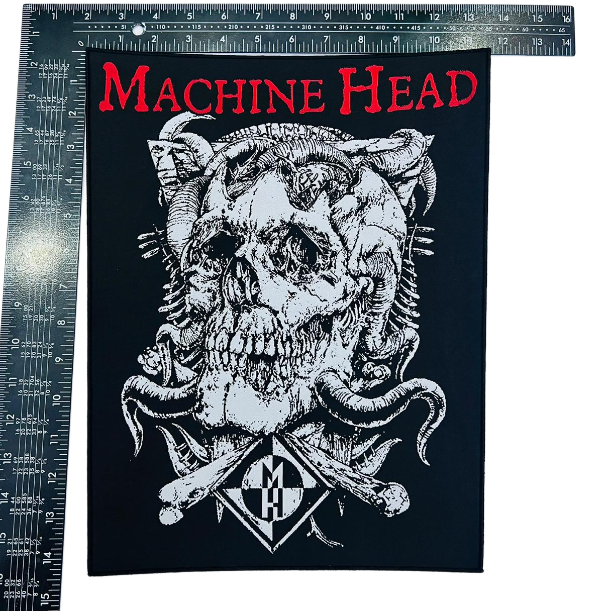 machine-head-burning-red-backpatch-dos-bordure-noire image 3