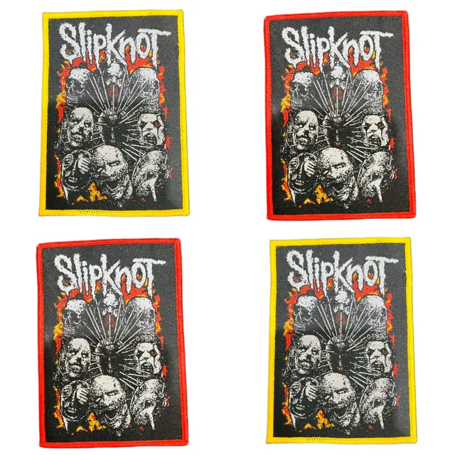 783punx-slipknot-masked-patch-tiss-bordure-rouge image 1