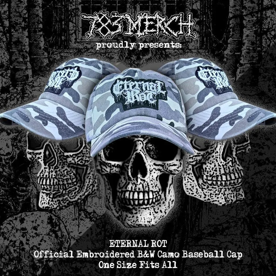 eternal-rot-logo-black-white-camo-casquette-dad-cap-camo image 1