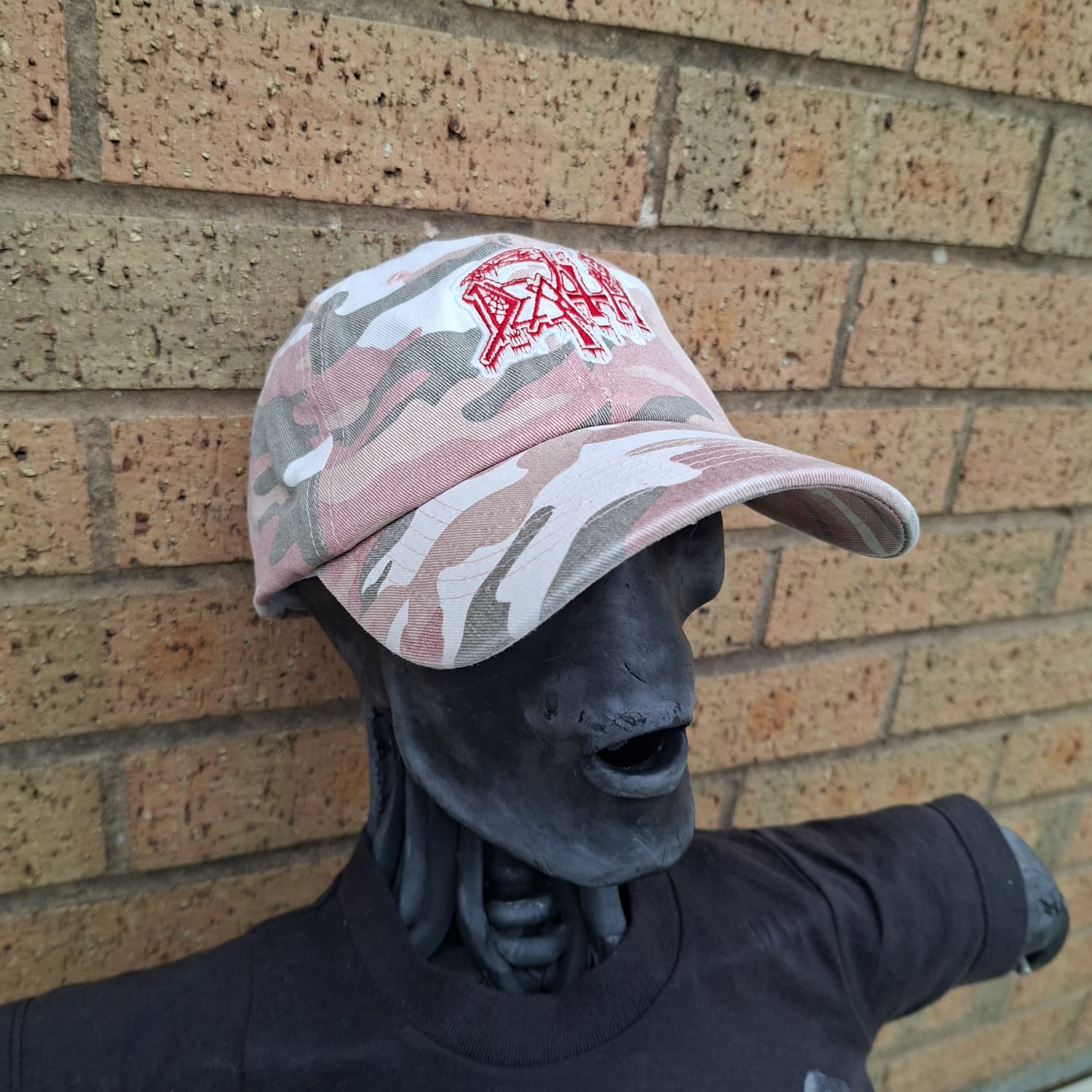 783punx-caps-death-logo-casquette-dad-cap-camo-rose-phosphorescent image 3