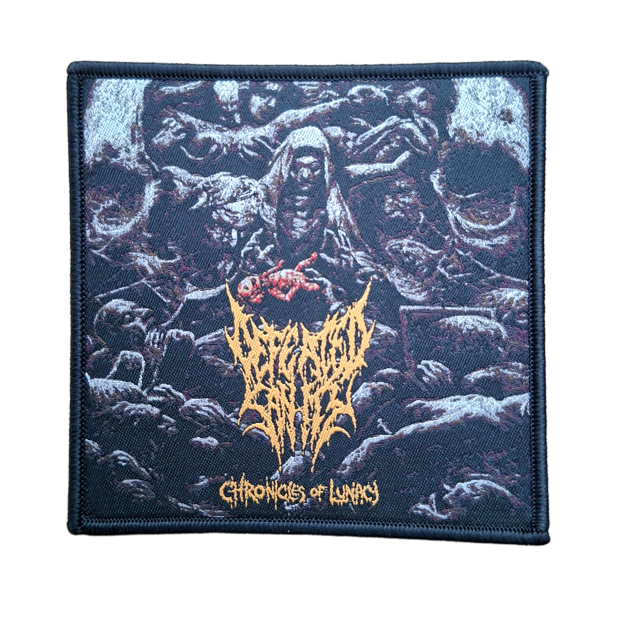 defeated-sanity-chronicles-of-lunacy-cusson-patch-tiss-bord-orange image 4