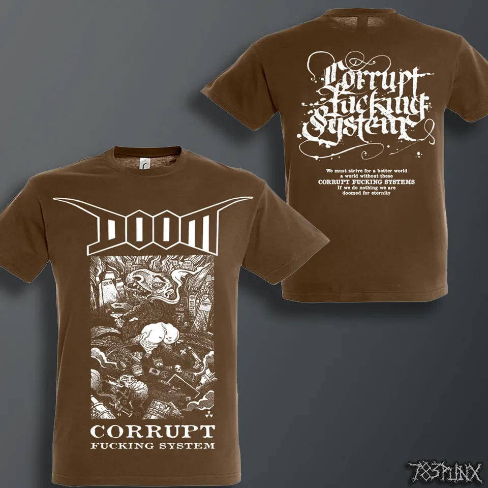 783punx-doom-corrupt-fucking-system-t-shirt-earth image 1