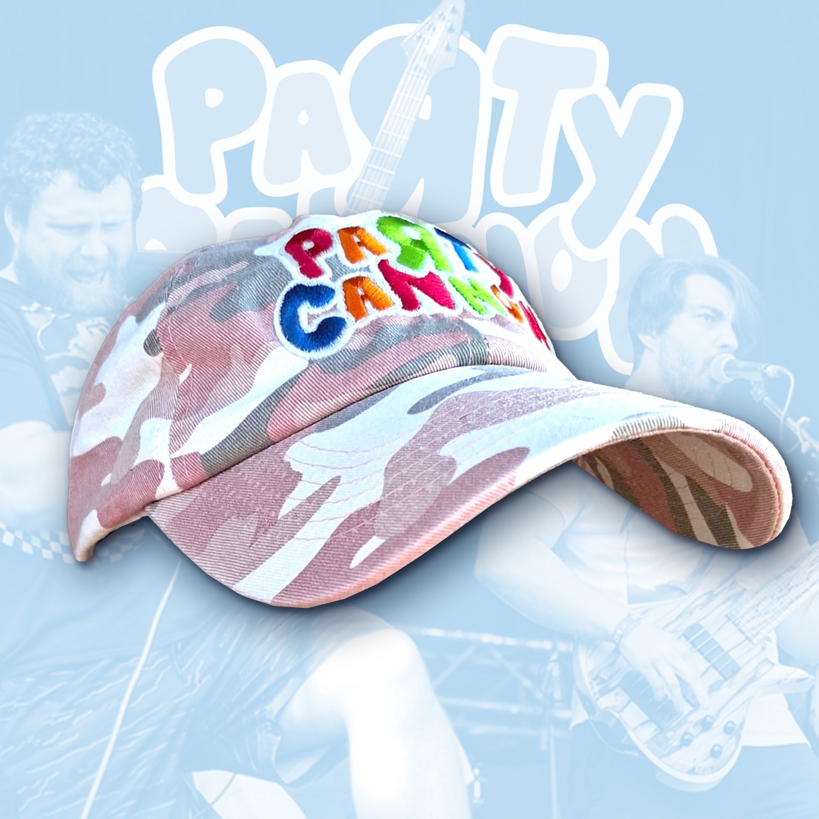 party-cannon-logo-glow-casquette-dad-cap-camo-rose image 1