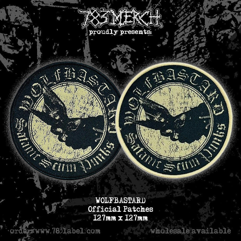 wolfbastard-satanic-scum-punks-patch-tiss-bordure-noire image 1
