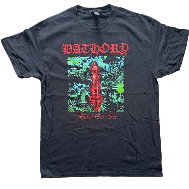 bathory-blood-on-ice-t-shirt-coton-noir-vintage-90s image 1