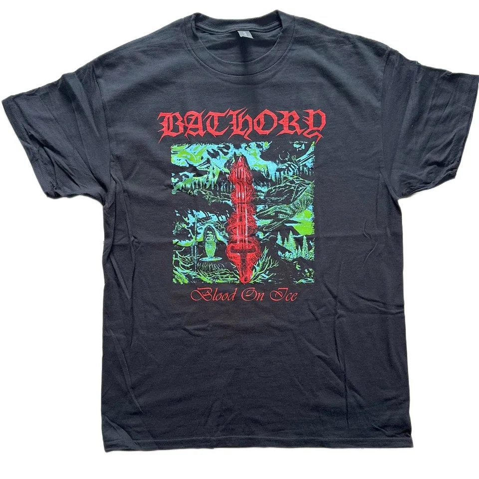 bathory-blood-on-ice-t-shirt-coton-noir-vintage-90s image 1