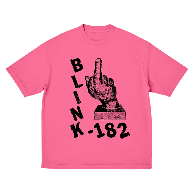 blink-182-pink-middle-finger-t-shirt-rose image 1