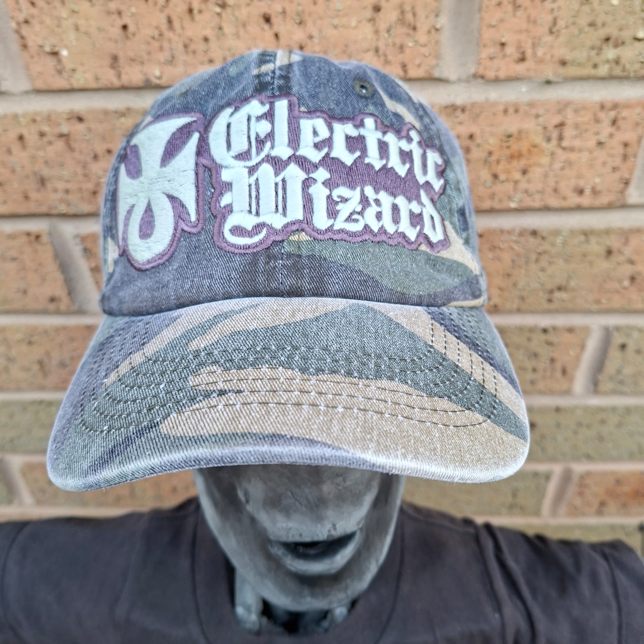 electric-wizard-logo-casquette-dad-cap-camo-vert-phosphorescent image 2