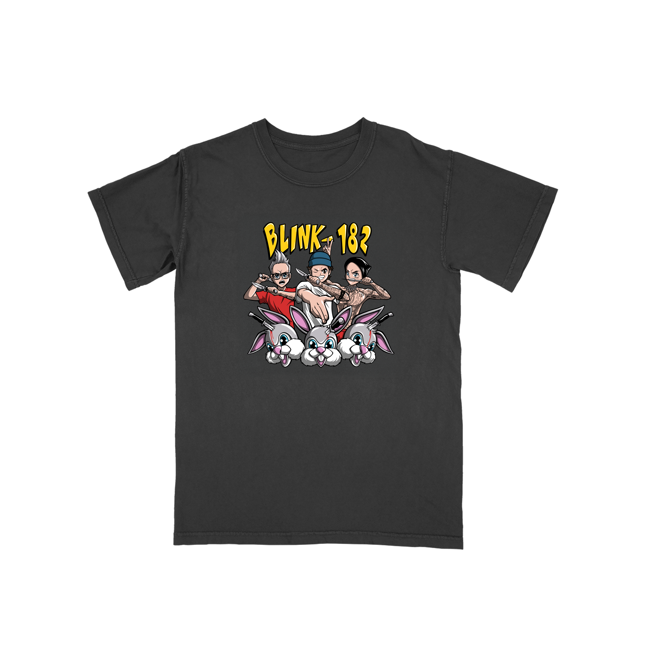 blink-182-youth-anime-band-vs-bunny-battle-t-shirt-enfant-noir image 1