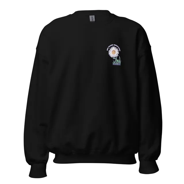 big-scary-monsters-daisy-sweatshirt-noir-poche-marguerite image 1